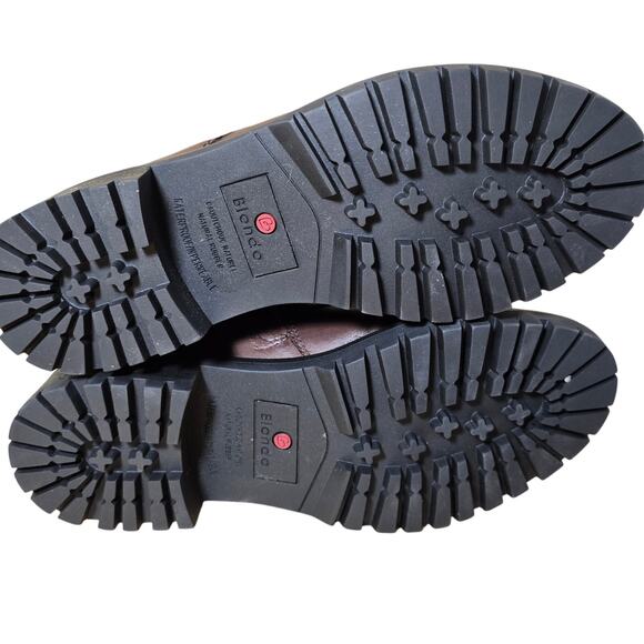 Blondo Mady Leather Brown Zip and Lace up Boots Combat Womens 7.5 Msrp $150 - Picture 8 of 12